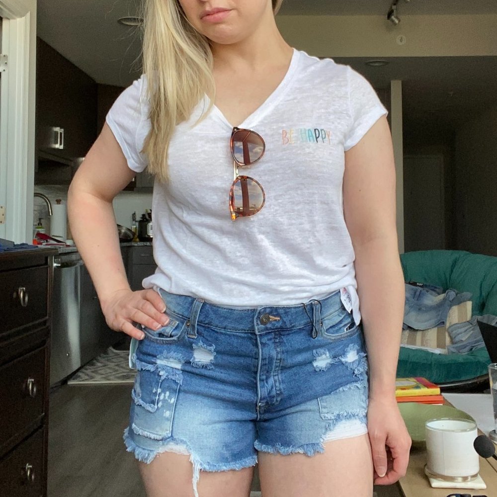 Be Happy 100% Linen T-Shirt